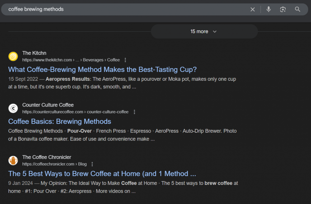 Example of finding the competitors in your topical area