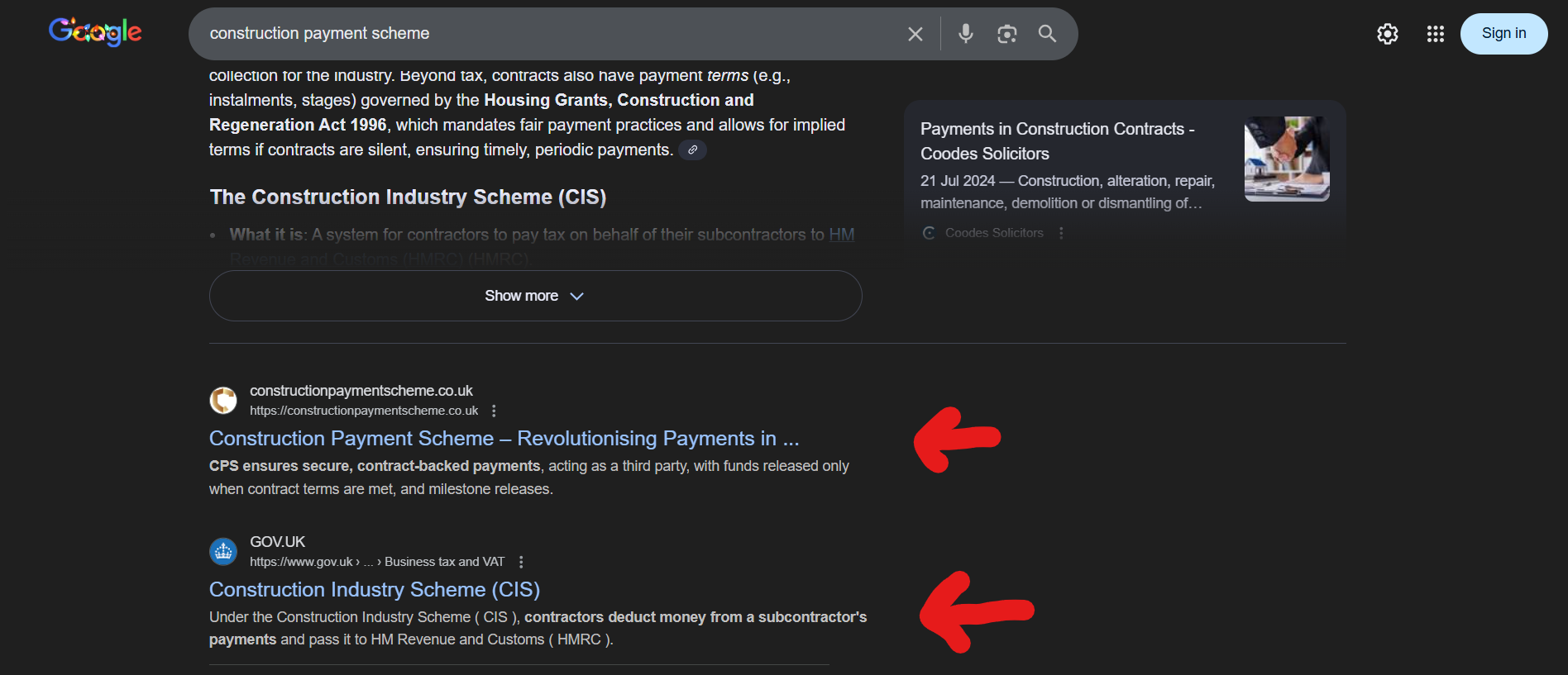 Our Client Ranking Above a Government Site
